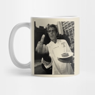 Anthony Bourdain middle finger Mug